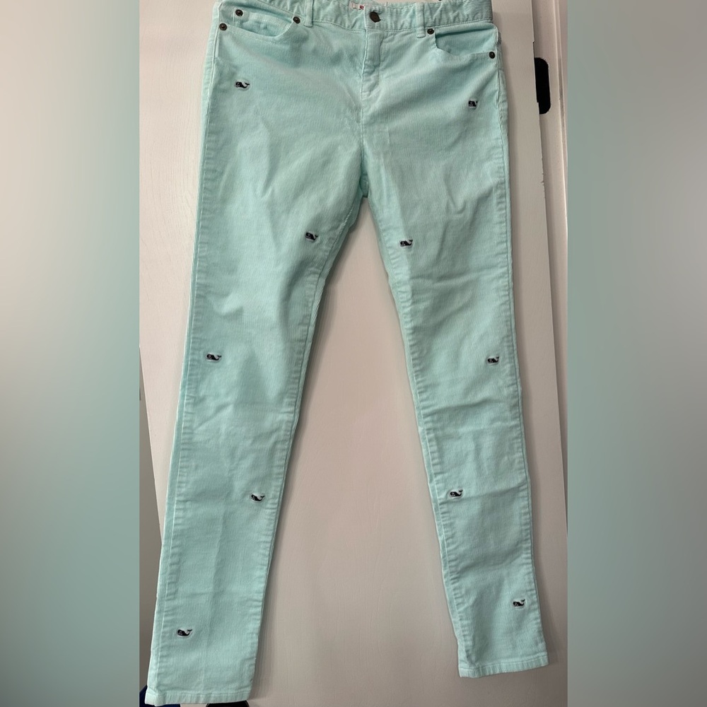 Vineyard Vines Corduroy Jeans Pants Girls SZ 16 Crystal Blue